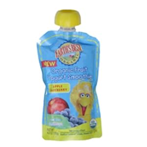 Earth's Best Organic Fruit Yourt Smoothie, Apple Blueberry, 4.2-Ounce Pouches (Pack of 12)
