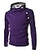 TheLees 4BH Mens Casual Luxury Buckle Hoodie Slim Cotton Sweatshirts