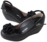 Re:getA(リゲッタ) フラワーバレエ コサージュパンプス 7ｃｍヒールブラック S コサージュ