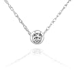 Bezel Set Round Diamond Necklace in 14kt White Gold