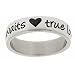 True Love Waits and Hearts Stainless Steel Purity Ring