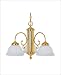 Tools & Hardware : 3 Light Chandelier - Polished Brass Finish : White Marble Glass