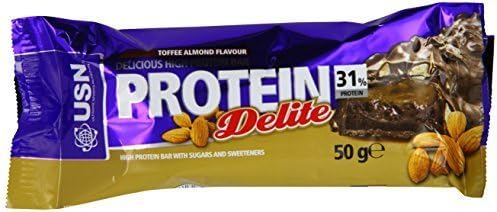 USN Protein Delite Bar, Toffee Almond - 50 g by USN