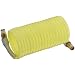 Legris Nylon 12 Self-Recoiling Hose Assembly with Brass Swivel Fittings, Yellow, 5/16" OD, 220 psi, 10 feet Working Length