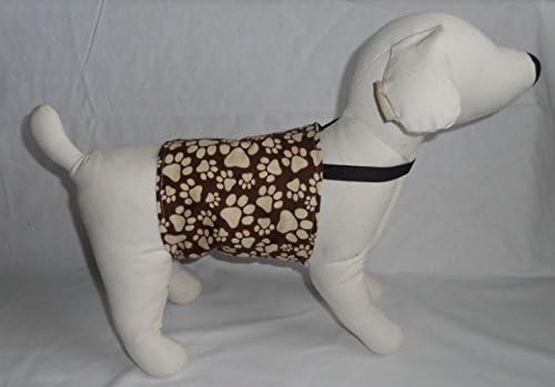 Brown Paws Male Dog Belly Band Diaper with Chest Strap, Size MED fits 18-20" waist (6" wide)