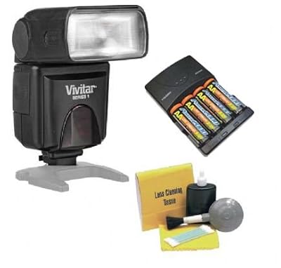 Canon Powershot SX30 IS Bounce, Zoom & Swivel Head Flash + High Powered AC Rapid Charger With 4AA 2900 Mah Batteries + Nwv Direct 5 Piece Cleaning Kit