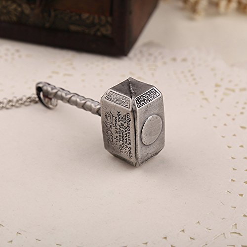 Hot Sale Marvel Comics Ancient Silver Marvel Hero the Thor's Hammer Necklacemarvel's the Avengers