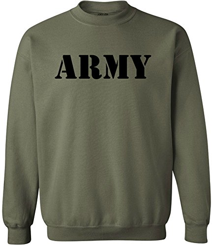 Joe's USA Men's ARMY Logo Crewneck Sweatshirts - Army Sweatshirts S-5XL
