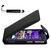 BLACK FLIP LEATHER CASE COVER FOR HTC WINDOWS 8S + SCREEN PROTECTOR AND BLACK MINI STYLUS PEN SMARTPHONEZ_UK