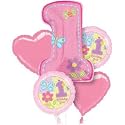 Hugs and Stitches Girl's 1st Birthday Balloon Bouquet