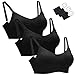 Women's Adjustable Seamless Nursing Bra Push Up Comfort Sleep Bralette Black,3PCS/Pack(Black),Medium