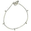 Sterling Silver Anklet Pair Foot Jewelry 10.5 inches (sanklt027a)