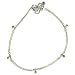 Sterling Silver Anklet Pair Foot Jewelry 10.5 inches (sanklt027a)