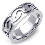 MORCANT 14K White Gold Ocean Waves Celtic Wedding Band Ring 7.5mm, 11.5 41x1Dc6vEcL. SL160 MORCANT 14K White Gold Ocean Waves Celtic Wedding Band Ring 7.5mm, 11.5