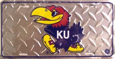 (6x12) Kansas University Diamond Cut NCAA License Plate