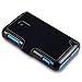 Nokia Lumia 620 Low Profile Covert Branded Faux Leather Wallet Case (Black)