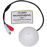 VideoSecu High Sensitive Pre-amp Audio Pickup Device Tiny Spy Microphone for Security Camera CCTV Surveillance System Sound Voice Monitoring with Free Warning Decal MIC09 A90