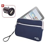 DURAGADGET Housse de Luxe en N�opr�ne Bleu R�sistant � l'eau pour Samsung GALAXY Tab 7 pouces (P1000) Tablette 3G+ Wifi Bluetooth Ecran et Samsung Galaxy Tab 2 de 7 pouces (P3110 et P3100) + Chargeur voiture USB 2 amp BONUS - Garantie 5 anspar Duragadget