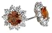 18k White Gold Spessartite and Diamond Cluster Earrings (5.81 cttw spessarites and 2.71 cttw, E-F Color, VS2 Clarity diamonds)