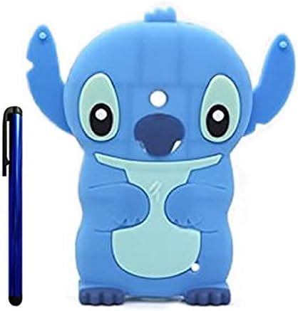 Lumia 635 Case, Lumia 630 Case, Cute Cartoon 3d Lilo Stitch Movable Ear Flip Soft Silicione Case Cover for Nokia Lumia 635 630 (Blue)