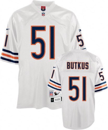 Dick Butkus Chicago Bears White Reebok Premier Jersey