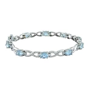 14k White Gold Aquamarine Bracelet (4.50 ctw) by