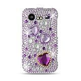 Hard Snap-on Shield With PURPLE HEART LOVE Bling Bling Diamonds Desing Face ....