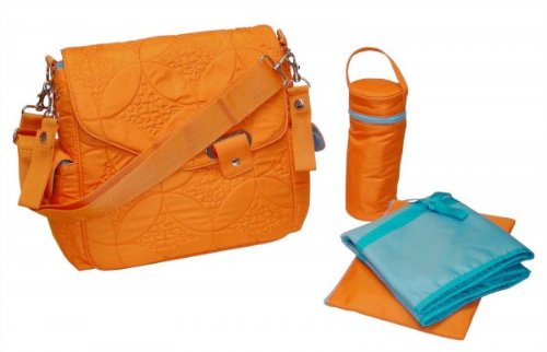 Morocco Orange Ozz Quilted Diaper Bag Orange 12.5H x 5W x 13D