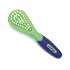 Li'l Pals Bristle Purple and Green Brush for Dogs, Extra Small
