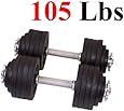 One Pair of Adjustable Dumbbells Cast Iron Total 105 Lbs (2 X 52.5 Lbs)