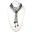HinsonGayle Glamour Collection "Kiera" Double Strand Black Cultured Pearl Lariat Necklace