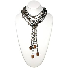HinsonGayle Glamour Collection Kiera Double Strand Black Cultured Pearl Lariat... by 