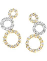 14k TWO TONE GOLD WOMENS EARRING LE-2593 DIAMOND 0.26CT TW