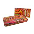 Retro Multi Colored Stripes Fatty Flat Hinged Wallet w/ Checkbook Cover