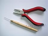 Linkies Microring Opener Plier Tool and Wooden Handle Simple Pulling Needle for I-tip Hair Extension Installation Kit