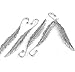 Rockin Beads Brand, 5 Beading Bookmarks Feather Antique Silver 4 1/2 Inch 2.8mm Hole
