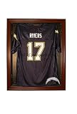 San Diego Chargers Football Jersey Display Case with Removable Face and Black Finish Frame