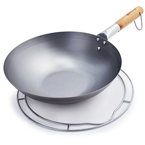 Pizzacraft Carbon Steel Wok with Oven Ring PC6023