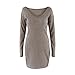 V-Neck Sweaters Dress,Morecome Womens Casual Long Sleeve Sweaters Dress (S)
