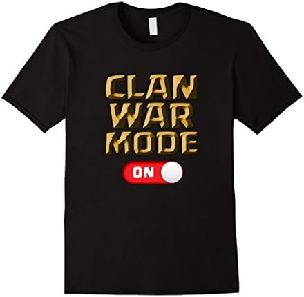 Men's Clan War Mode On T Shirt : Clash with Enemy Clans Large Black