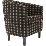 'PANDA' CONTEMPORARY SIMON BROWN SPOT FABRIC DESIGNER TUB CHAIR ~ BY XYZ