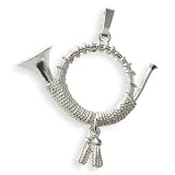 Bijou musique pendentif en argent : cor de chasse