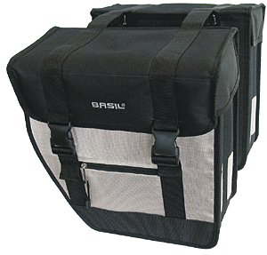 BASIL Packtasche 2 Fach Tour schwarz-silber