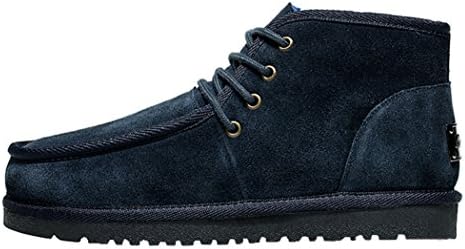 Mulinsen Christmas Men's New Winter Fashion Classic High Velvet Leisure Boots(6.5D(M)US,blue)