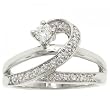 Ladies 14KT White Gold Spiral Ring 1/4cttw Diamond Sz=7