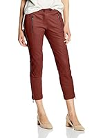 Belstaff Pantalón Piel Monville Crop Moto (Vino)