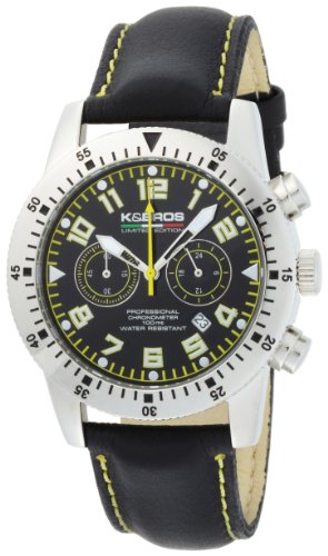 K&BROS Men's 9433-2 Steel Chronograph Rowmaster 10ATM Watch