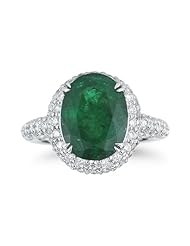 18k Gold Ring With Zambian Emerald and Diamond...