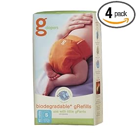 gDiapers Flushable Refills, Small, 40-Count Bags (Pack of 4)