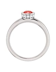 Platinum 7.00x5.00mm Oval Cut Chatham Created Padparadscha Sapphire and Diamond Ring -- LIFETIME WARRANTY